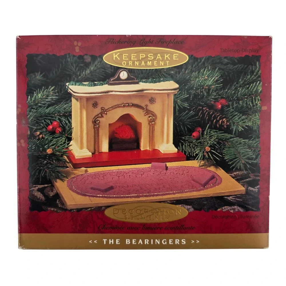 Hallmark Keepsake Bearingers Flickering Light‎ Fireplace 2003 Ornament Tested